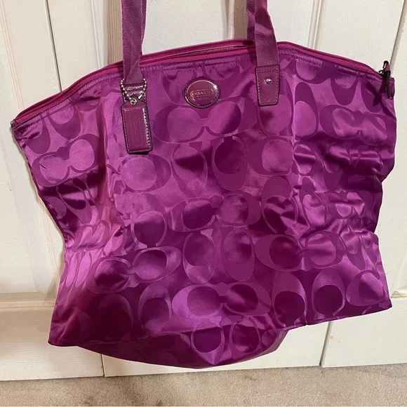 Coach Pink Tote with Signature Monogram - Picture 3 of 7